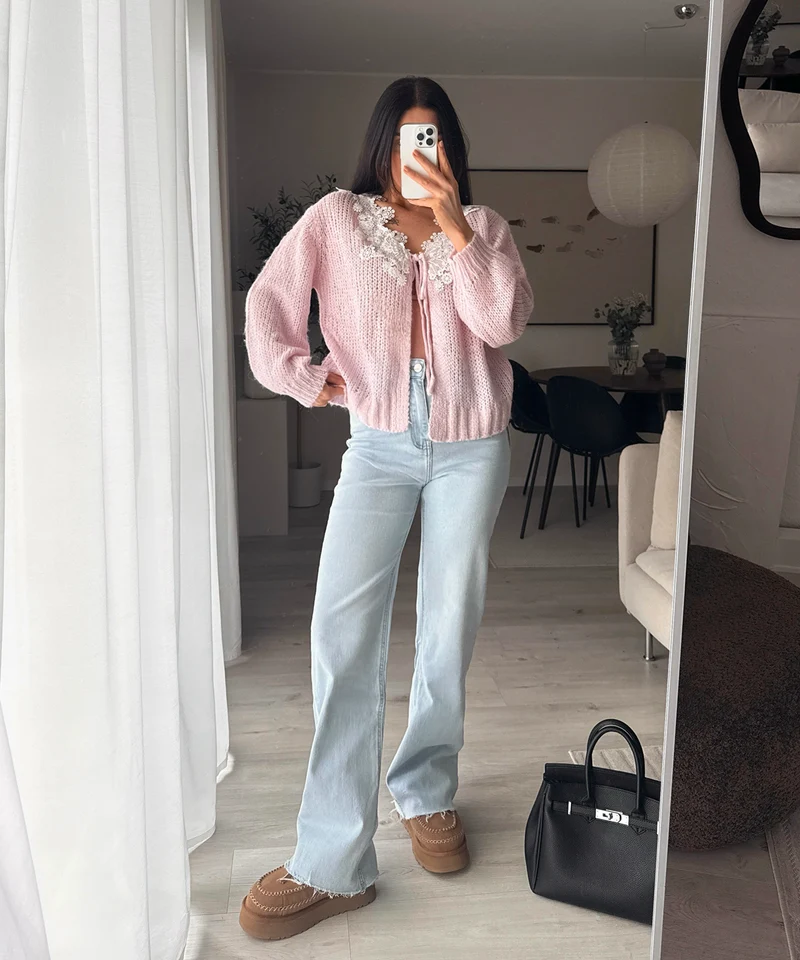 Stretch Wide Leg Jeans Sydney Hellblau
