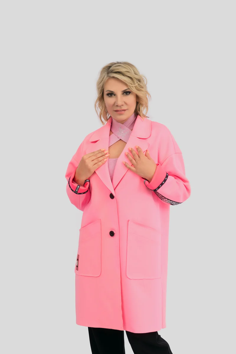 Trend Mantel im Oversized-Style pink