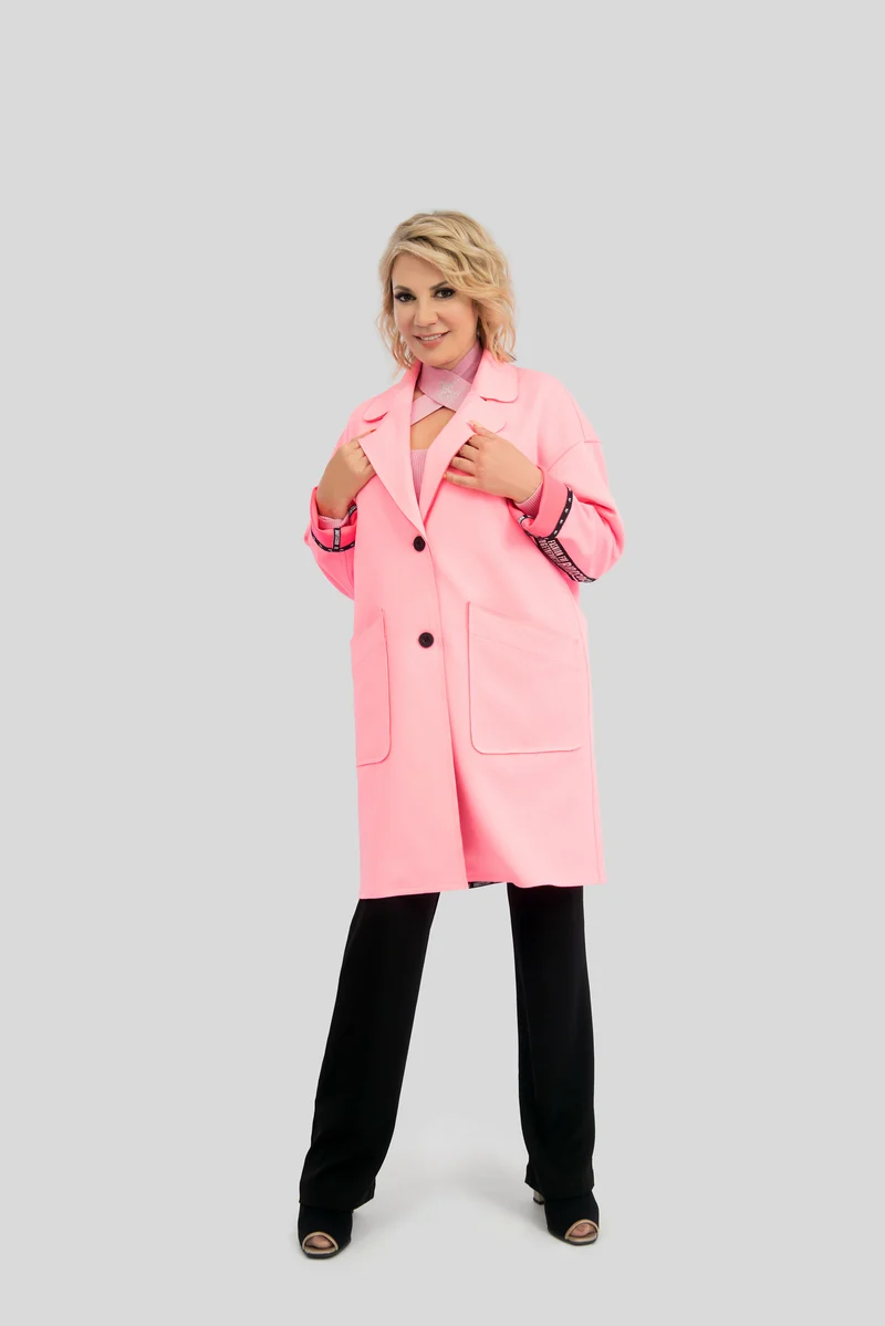 Trend Mantel im Oversized-Style pink