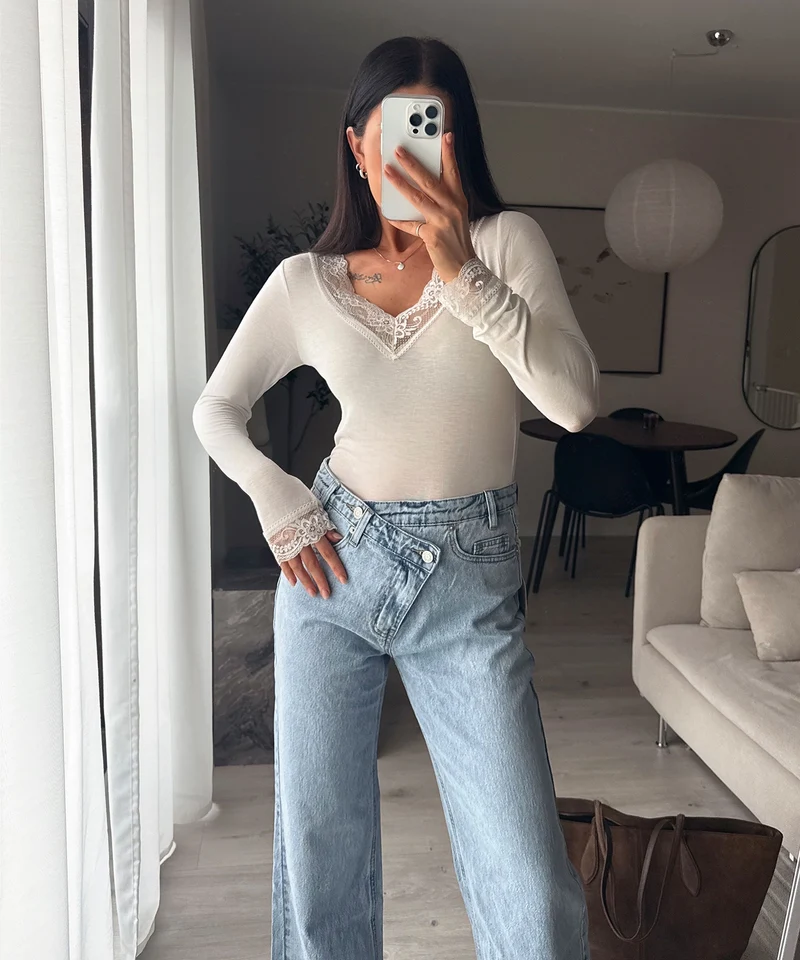 Stretch Straight Leg Jeans Galia Hellblau