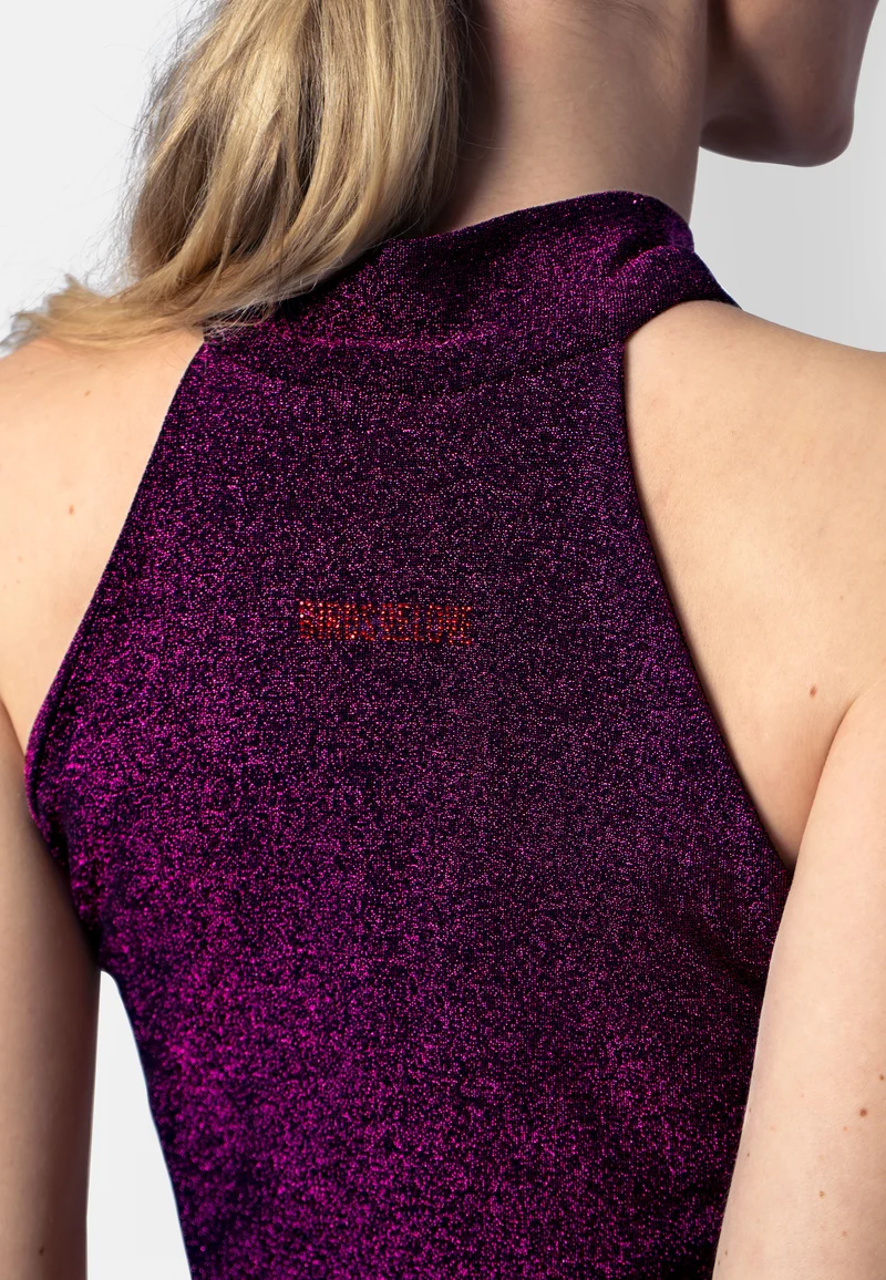 Fuchsia-Berry Viskose-Jersey-Minikleid