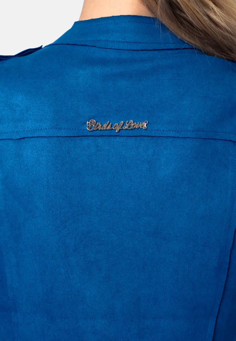 Blaues Minikleid aus veganem Ökoleder