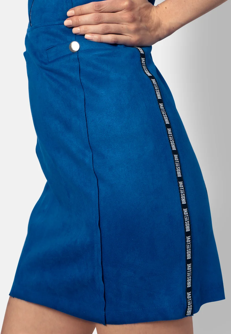 Blaues Minikleid aus veganem Ökoleder