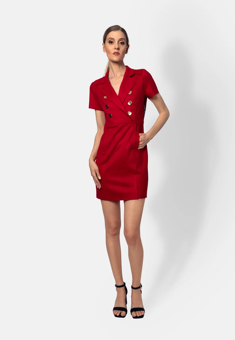 Rotes Minikleid aus veganem Ökoleder