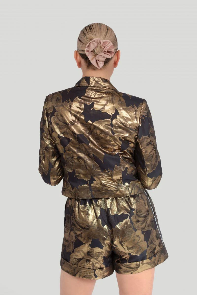 Goldene Samt-Jacke für Damen | Eleganter Blazer
