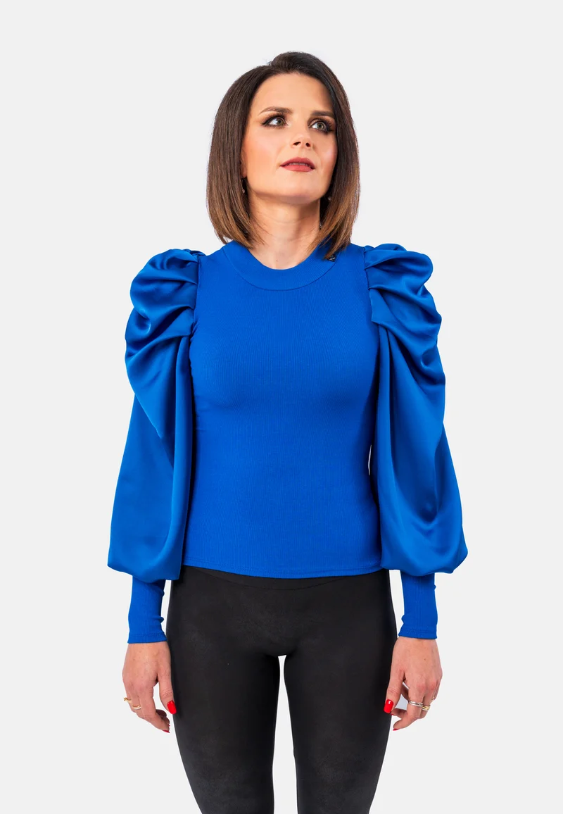 Romantisches Top mit Satin-Ärmeln | Elegantes Oberteil