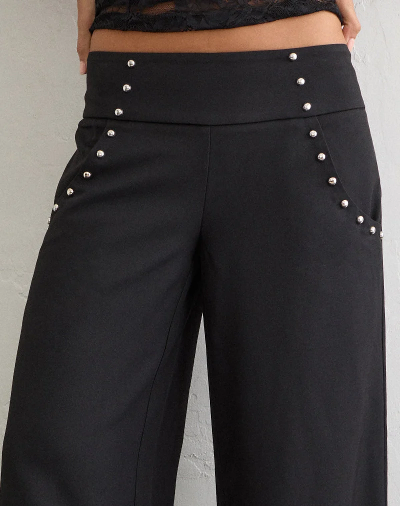 Andota-Hose mit Nieten in Tailoring Black