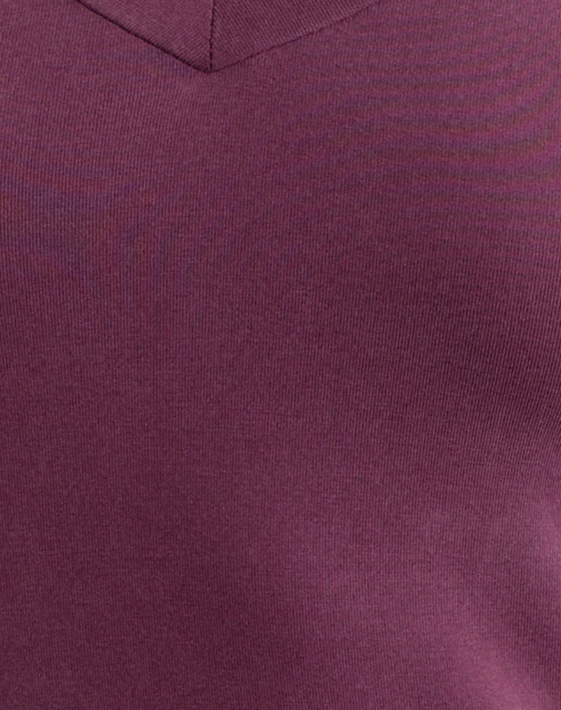Aluvia-Oberteil mit silbernem Ring in Cupro Deep Purple
