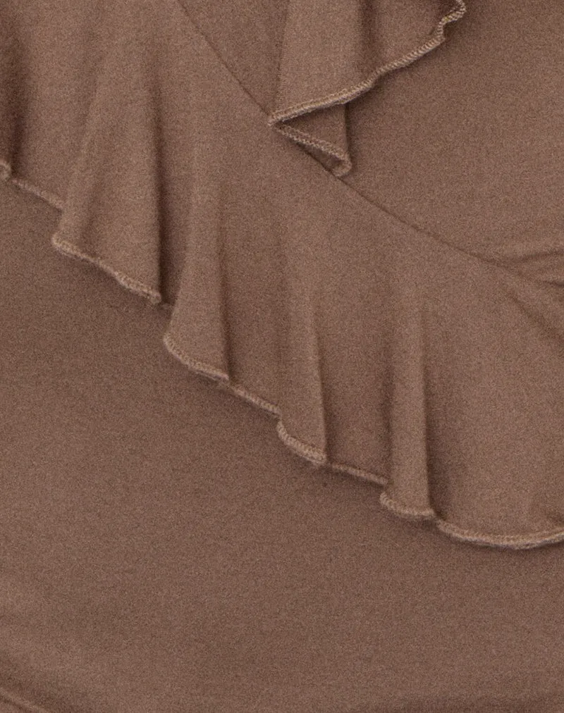 Briona-Top aus transparentem Jersey, braun