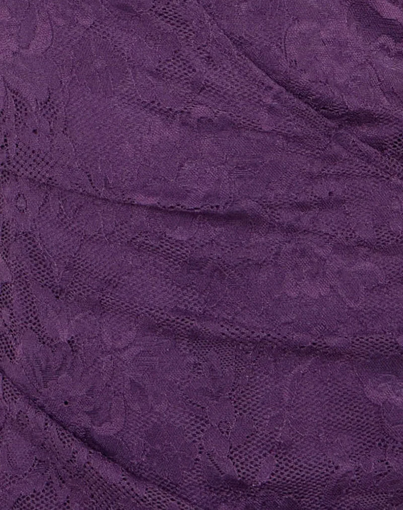 Paris Plunge Minikleid aus Spitze in Lila