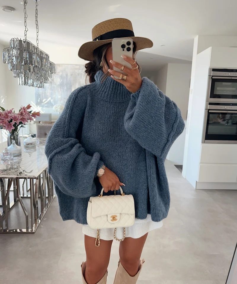 Oversize Pullover Nata Jeansblau