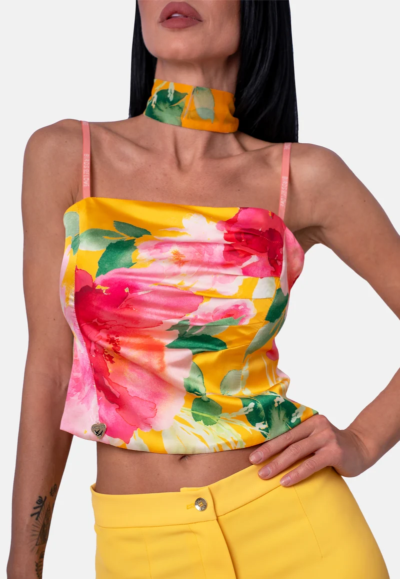 Top mit Blumenprint in Gelb | Jardin by Birds of Love