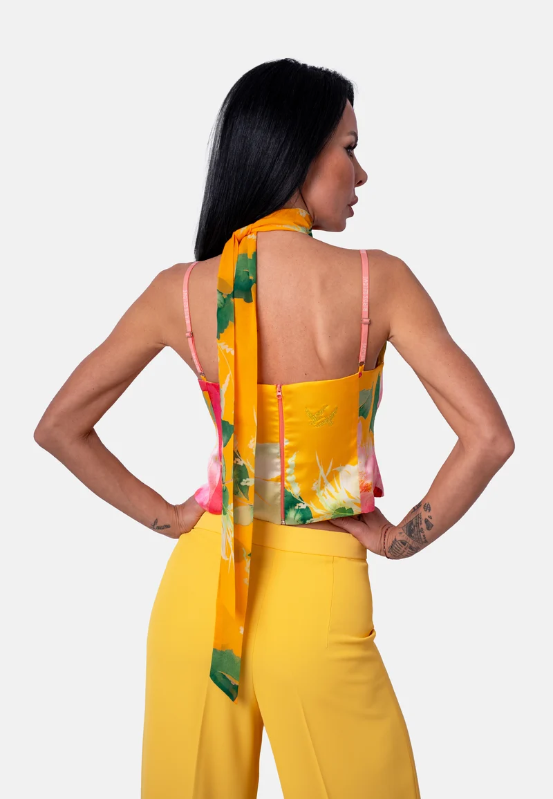 Top mit Blumenprint in Gelb | Jardin by Birds of Love