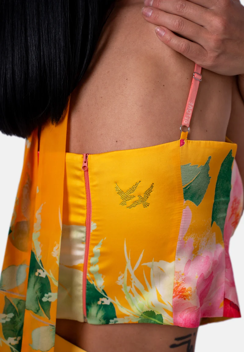 Top mit Blumenprint in Gelb | Jardin by Birds of Love