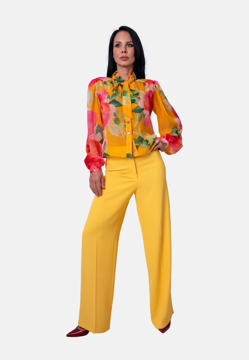 Weite Stoffhose in Gelb | Jardin by Birds of Love
