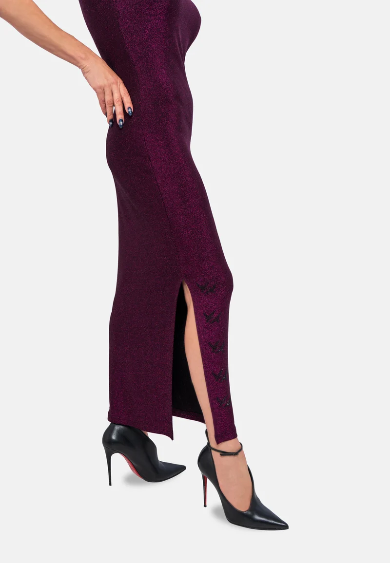 Fuchsia Berry Viskose-Jersey Abendkleid