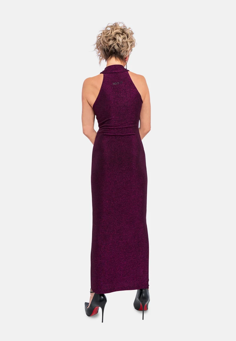 Fuchsia Berry Viskose-Jersey Abendkleid