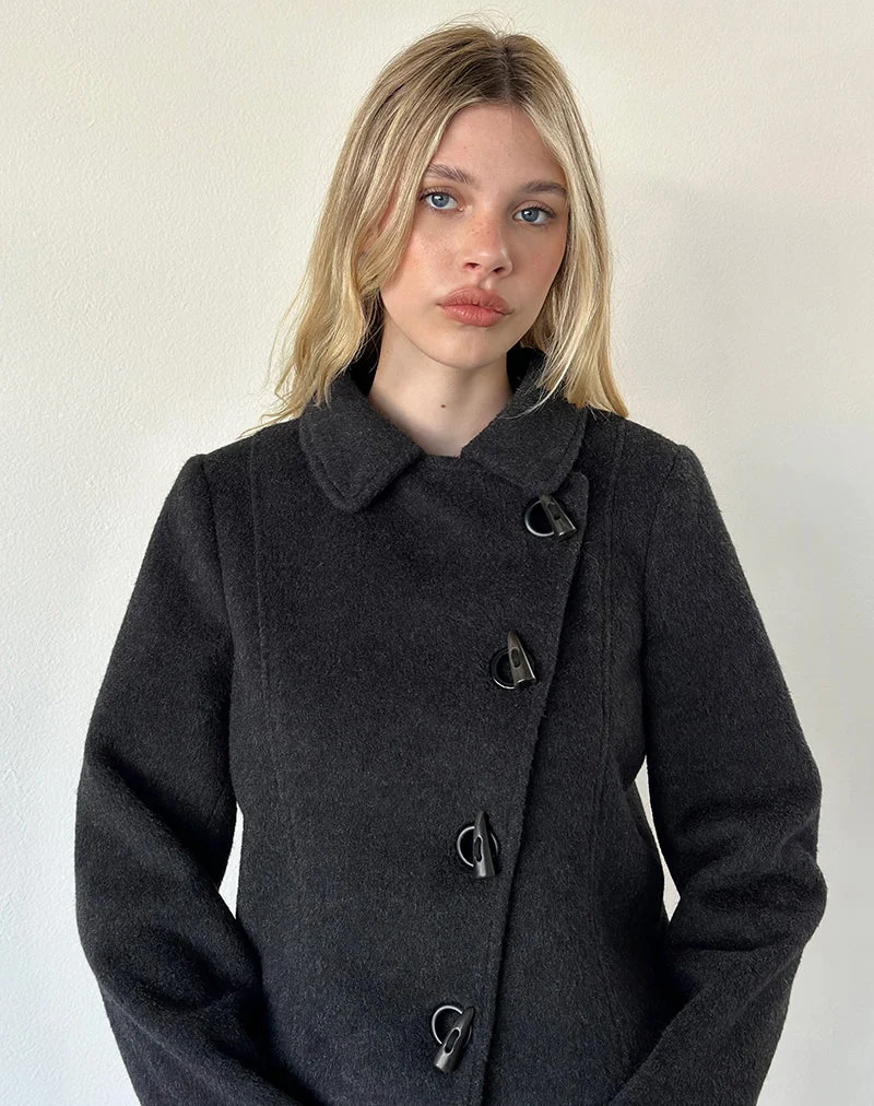 Niloufar-Jacke aus Wolle, dunkelgrau
