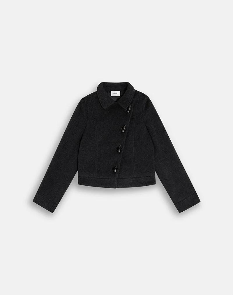 Niloufar-Jacke aus Wolle, dunkelgrau
