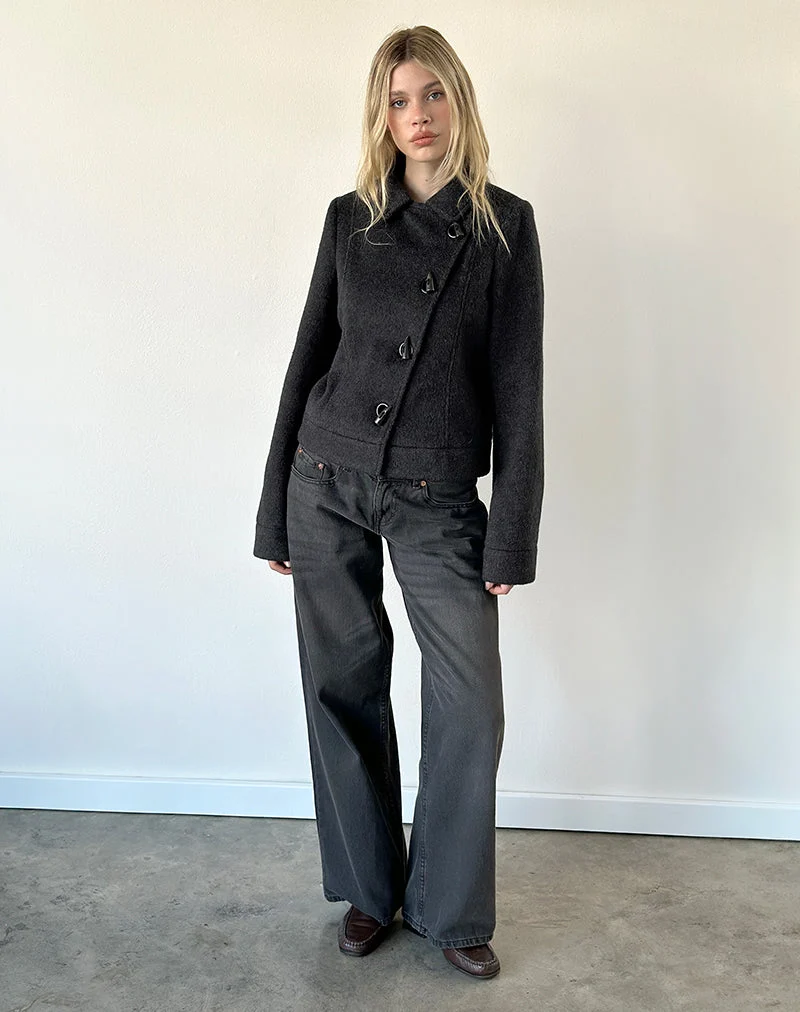 Niloufar-Jacke aus Wolle, dunkelgrau