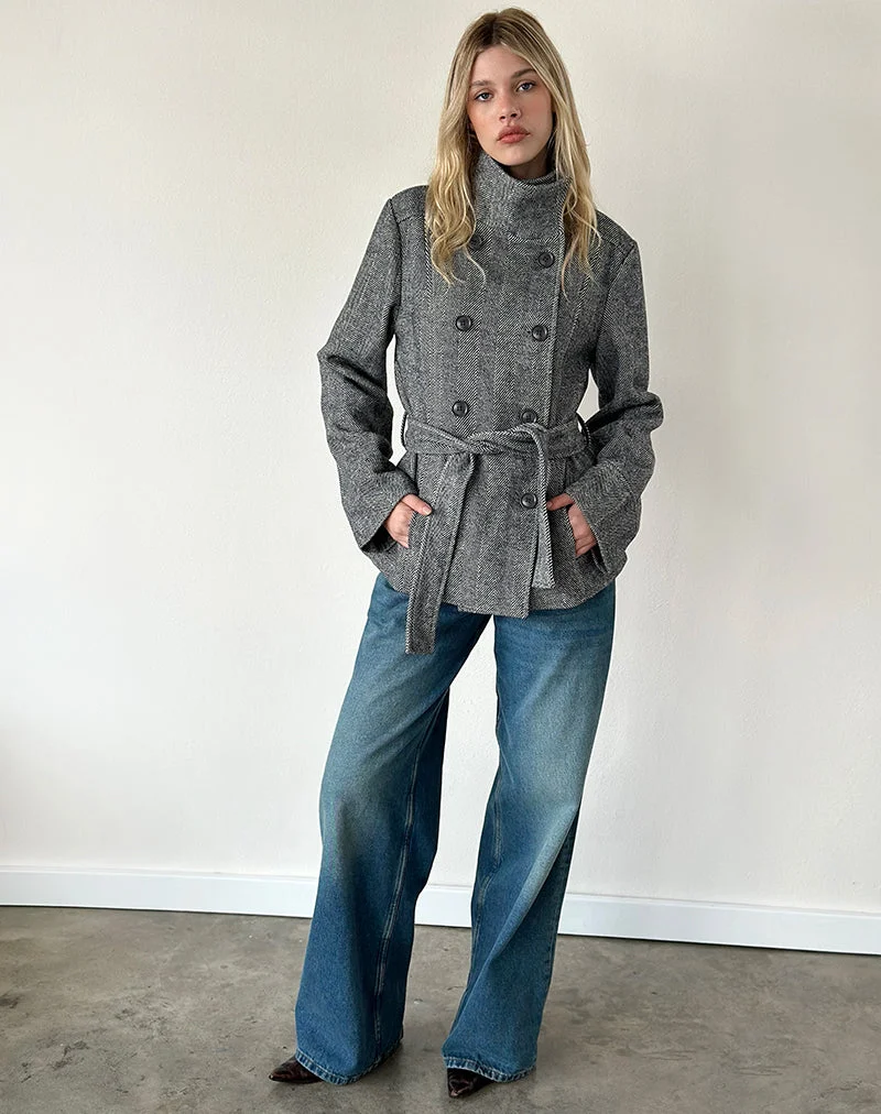 Resari Zweireiher aus schwarz-weißem Tweed