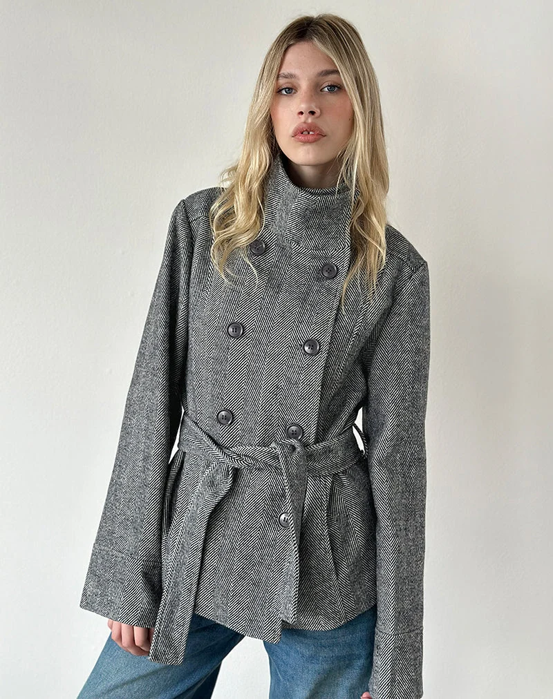 Resari Zweireiher aus schwarz-weißem Tweed