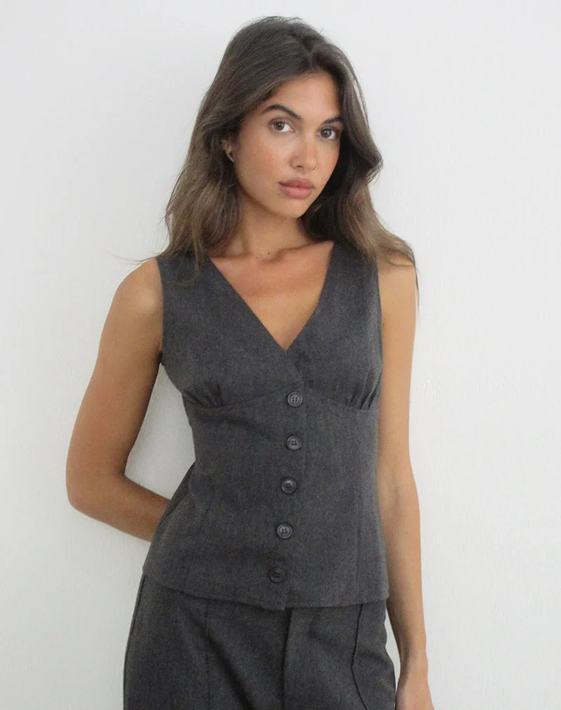 Handaru-Weste in Heritage-Twill, grau