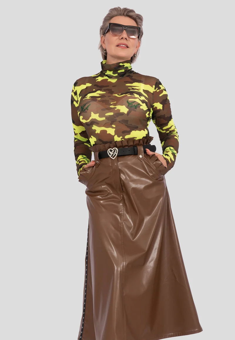 Body im Militär-Stil | Damen-Body mit langen Ärmeln