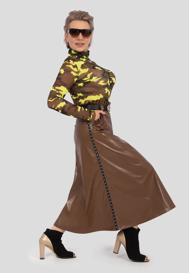 Body im Militär-Stil | Damen-Body mit langen Ärmeln