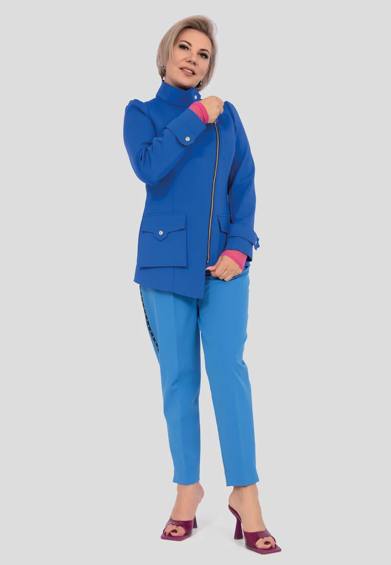 Übergangsjacke mit Reissverschluss - Blau