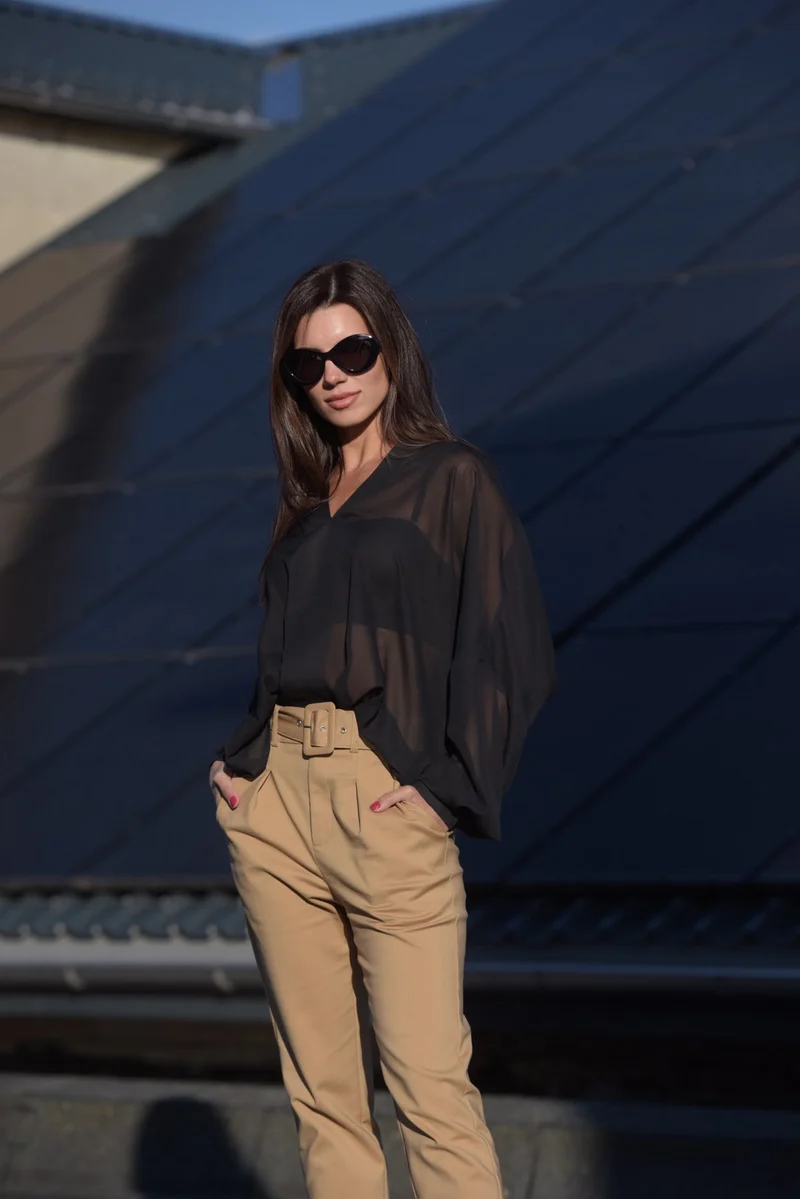 Damen Classic Bluse mit langen Ärmeln "Lovely Birds"