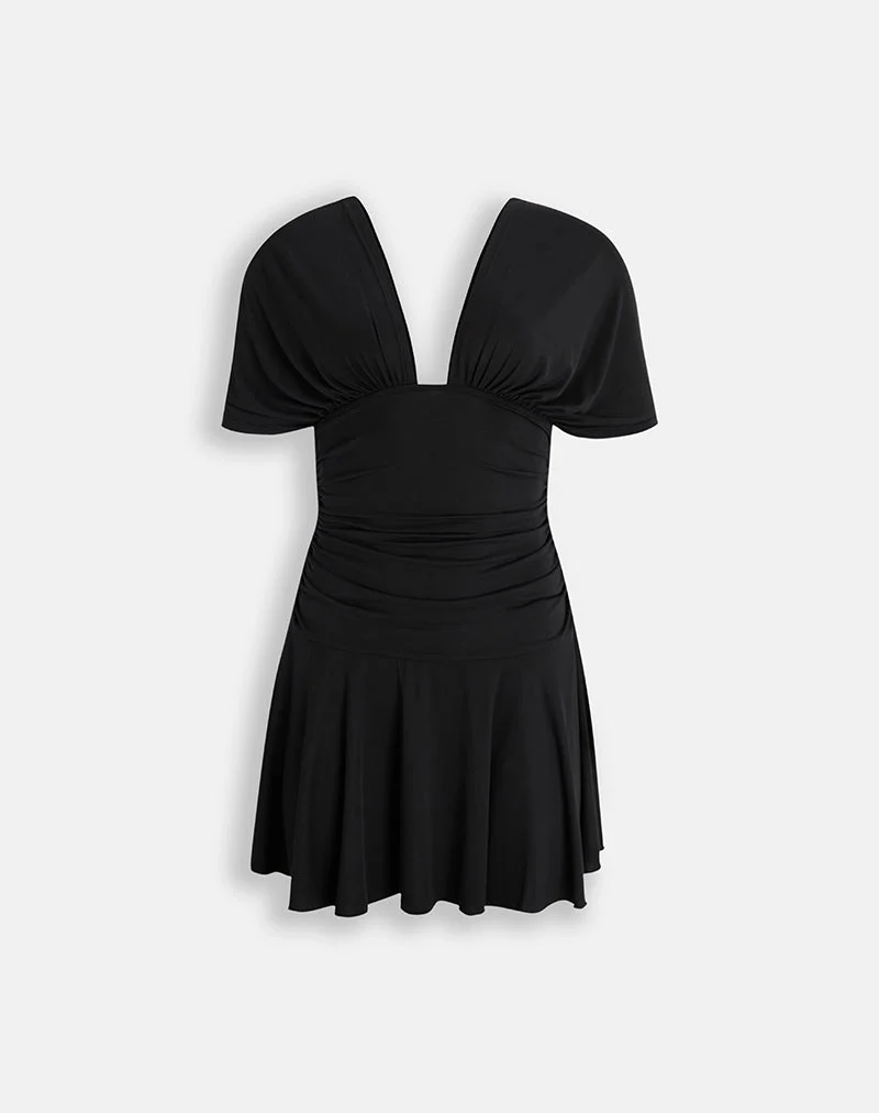 Sunmi Minikleid aus Cupro, schwarz