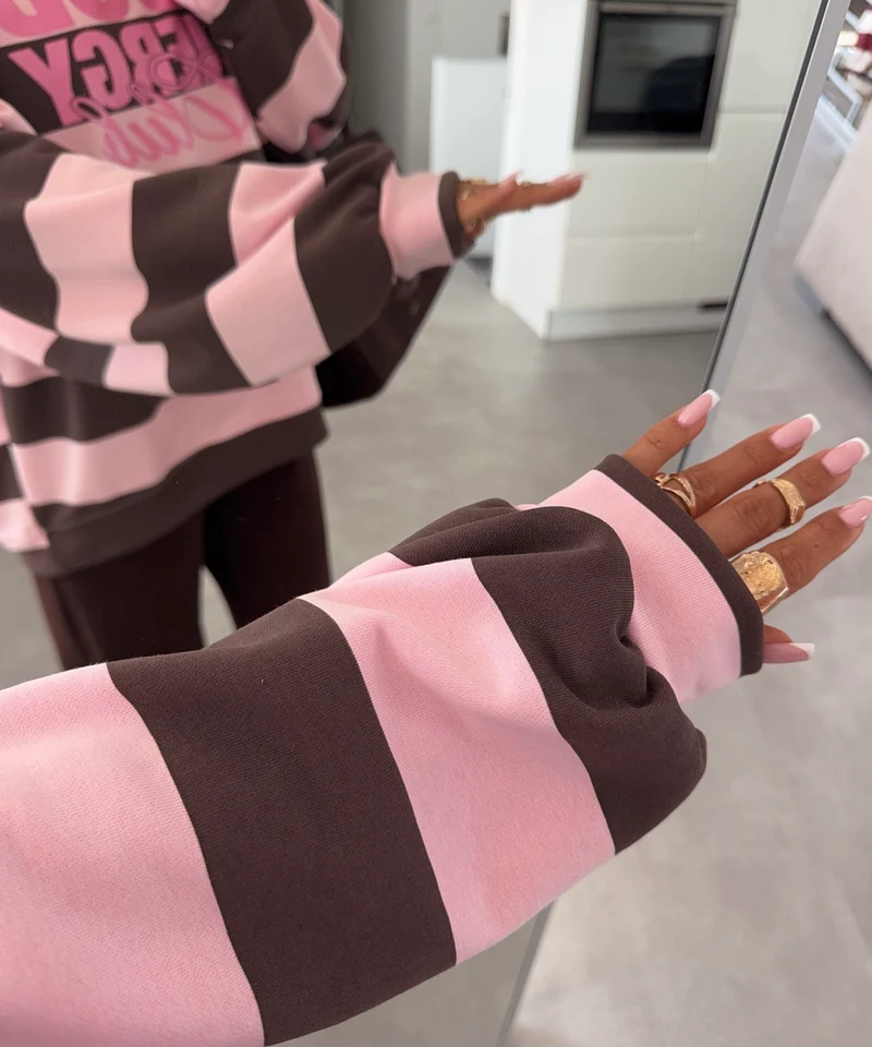 Streifen Pullover Lea Energy Rosa Braun