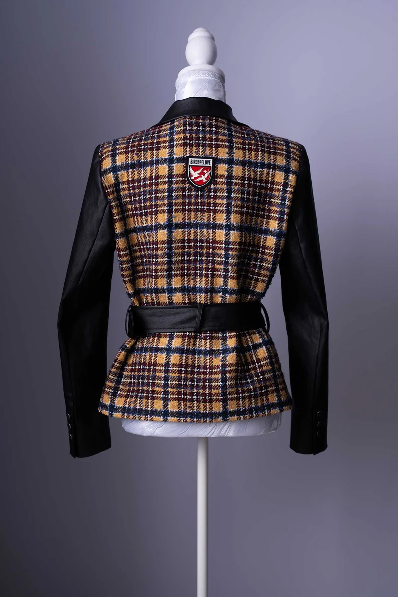 Tweed & Leather Statement Blazer
