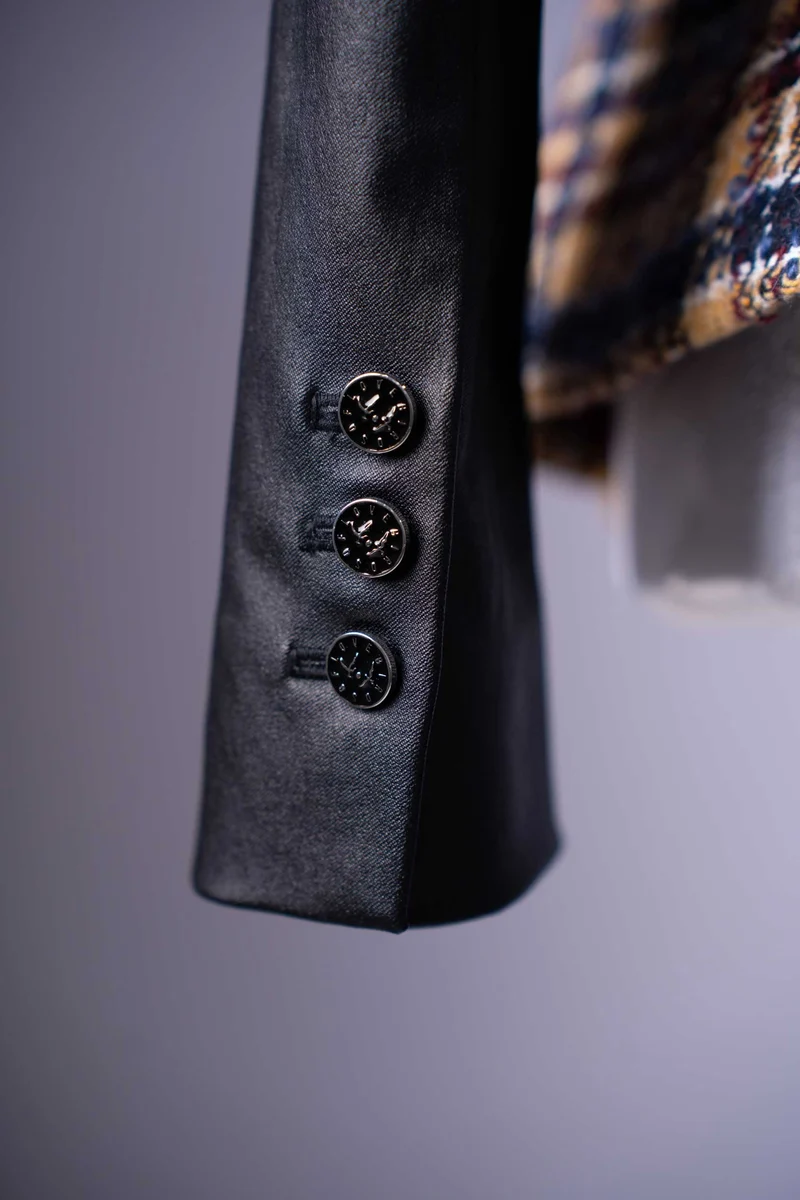 Tweed & Leather Statement Blazer