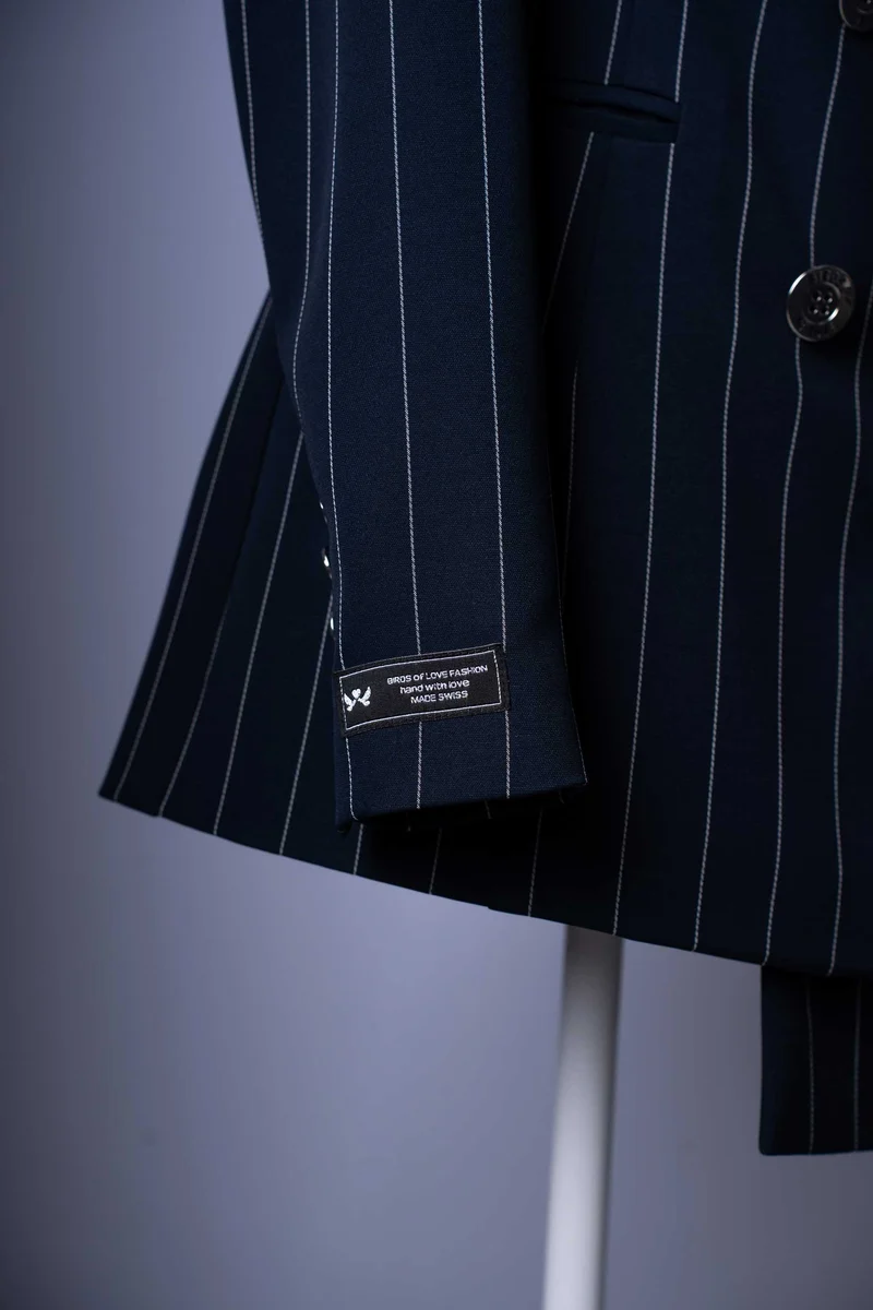 Eleganter Damen-Hosenanzug Nadelstreifen | Doppelreiher-Blazer | Business & Abendmode