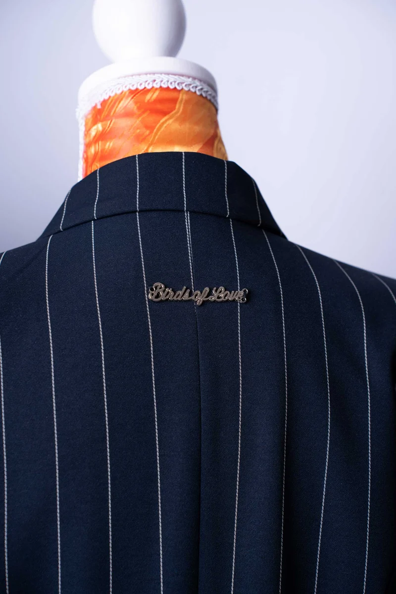 Eleganter Damen-Hosenanzug Nadelstreifen | Doppelreiher-Blazer | Business & Abendmode