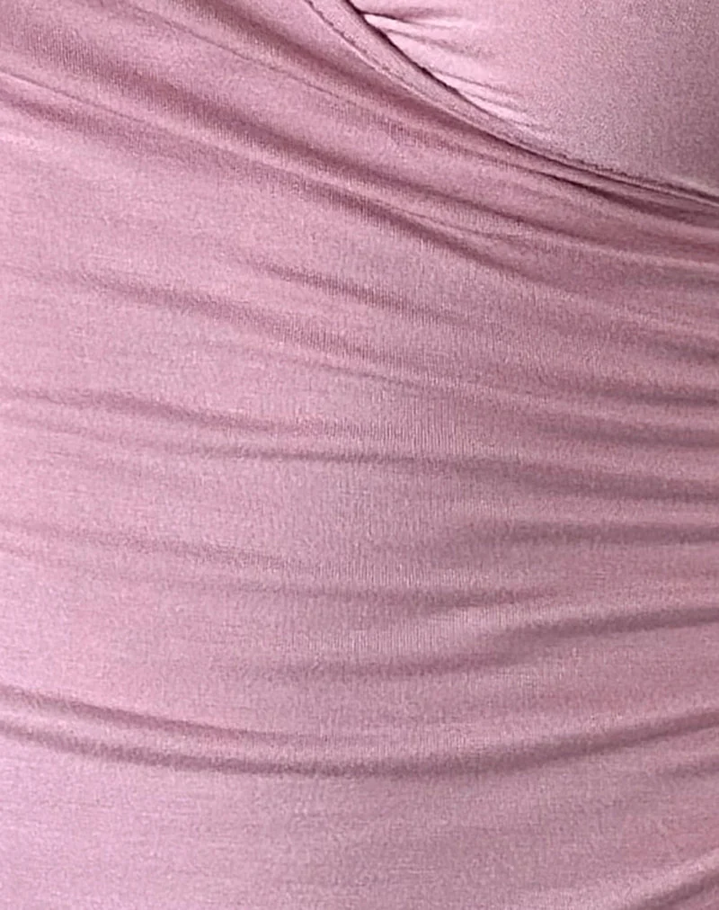 Migu Langarm-Crossover-Top in Coral Blush