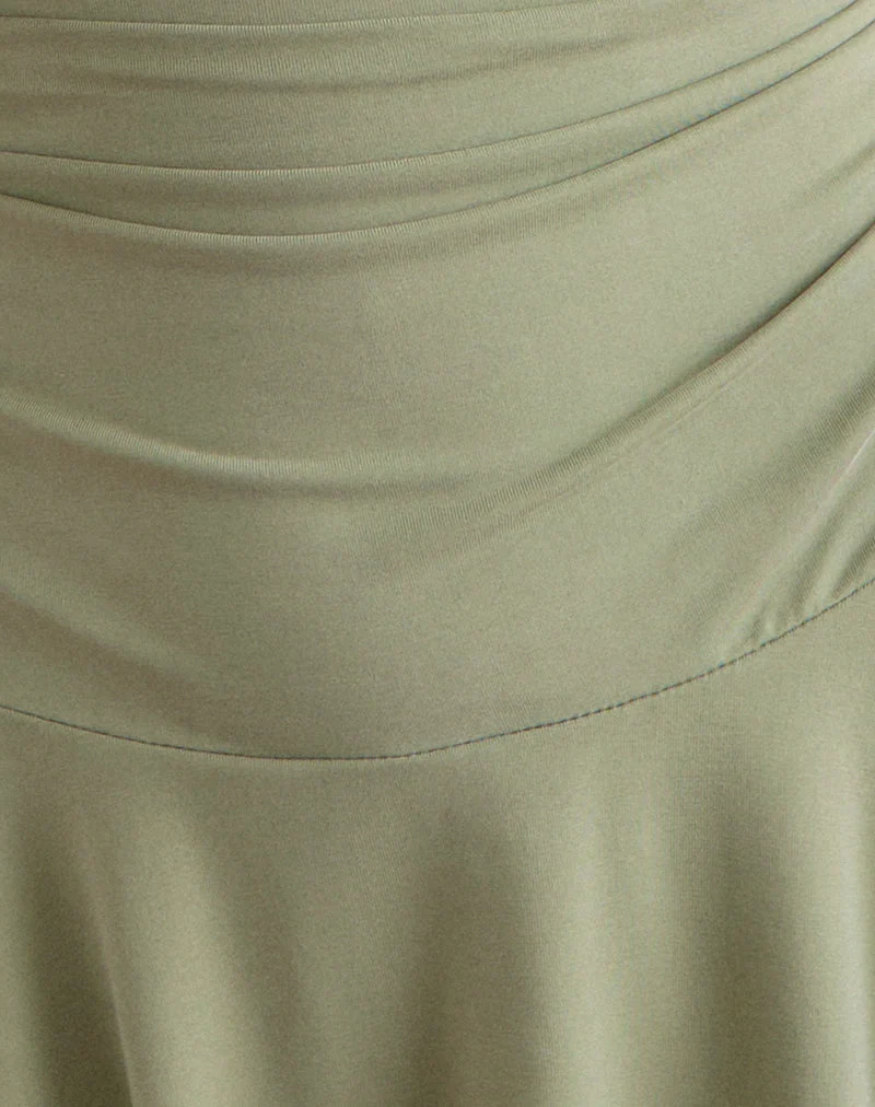 Sunmi Minikleid aus Cupro in der Farbe „Sage“