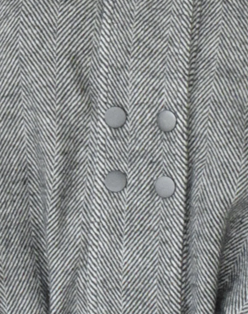 Conrad-Jacke mit hohem Kragen und zwei Knöpfen in Schwarz und Weiß
