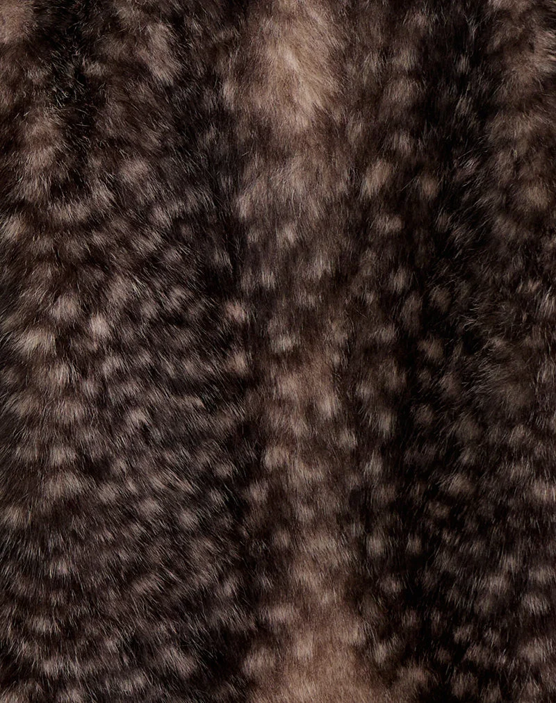 Jerome-Jacke aus Kunstfell mit Tiermuster, braun