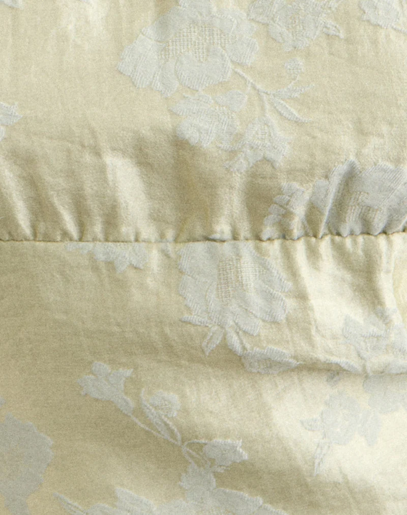 Hanna-Oberteil mit asymmetrischen Knöpfen aus Jacquard in Salbeigrün