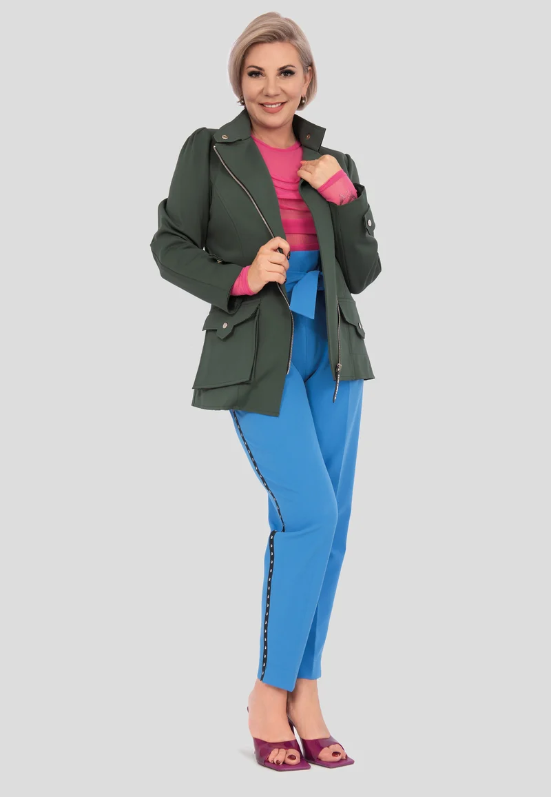 Übergangsjacke mit Reissverschluss - Khaki