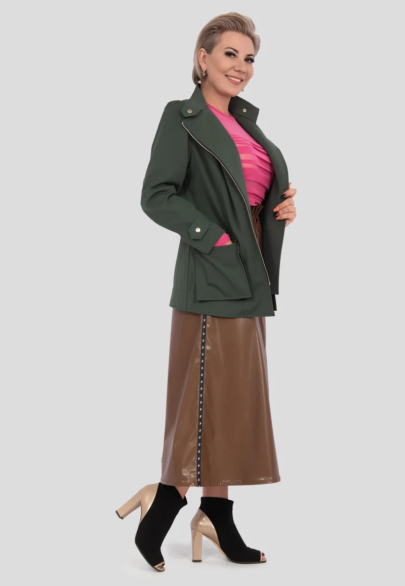 Übergangsjacke mit Reissverschluss - Khaki