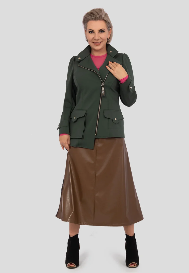 Übergangsjacke mit Reissverschluss - Khaki