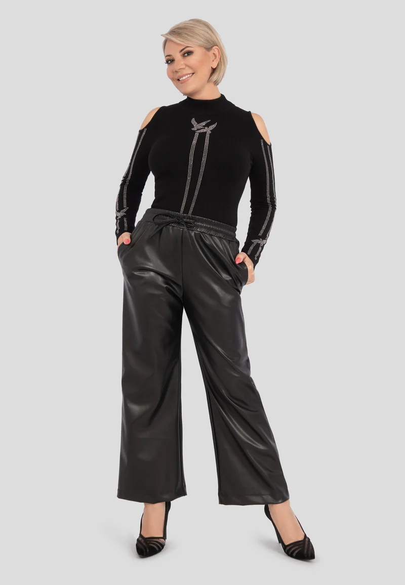 Damen ROLLKRAGEN Langarm Top Pullover Off-the-Shoulder