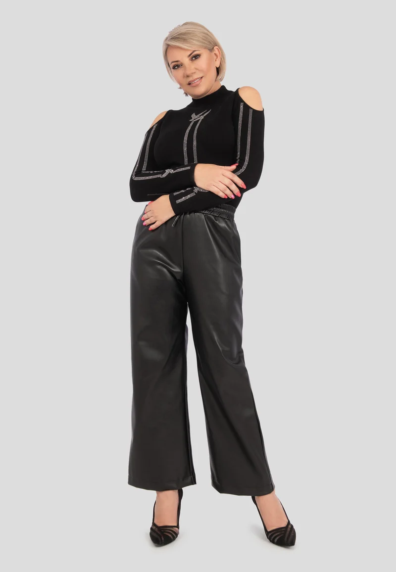 Damen ROLLKRAGEN Langarm Top Pullover Off-the-Shoulder