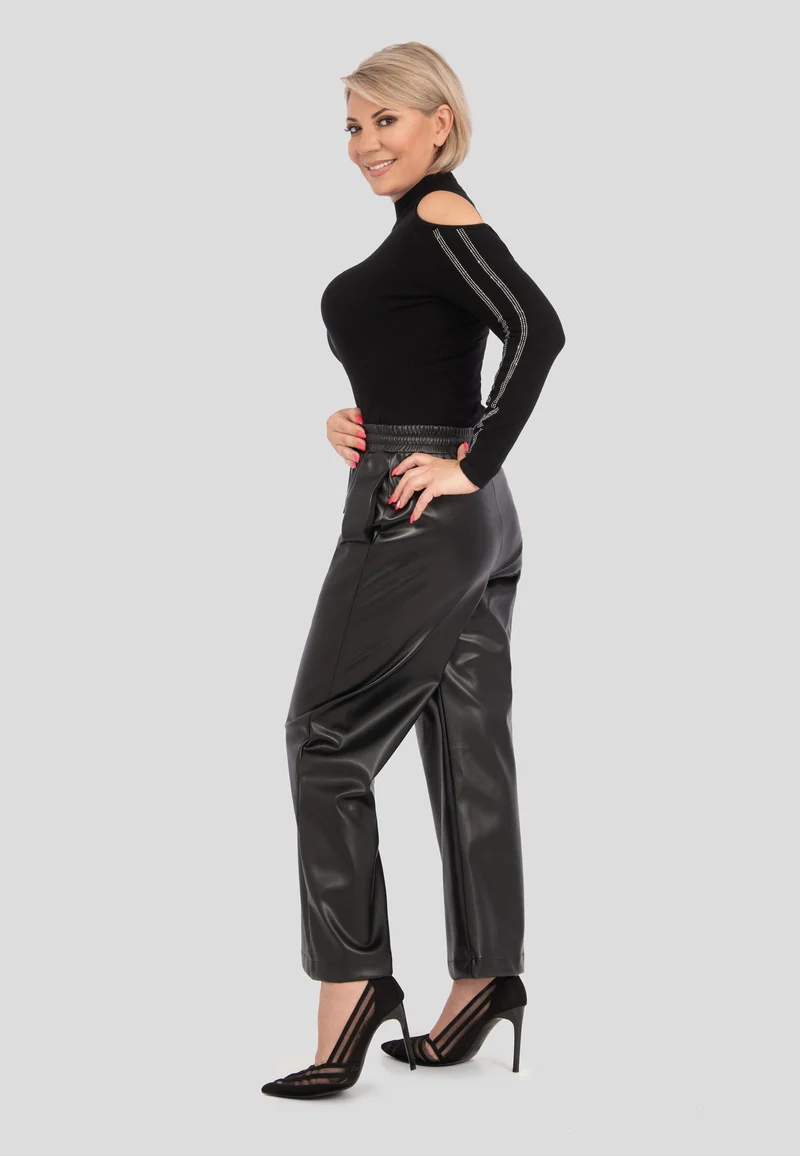 Damen ROLLKRAGEN Langarm Top Pullover Off-the-Shoulder