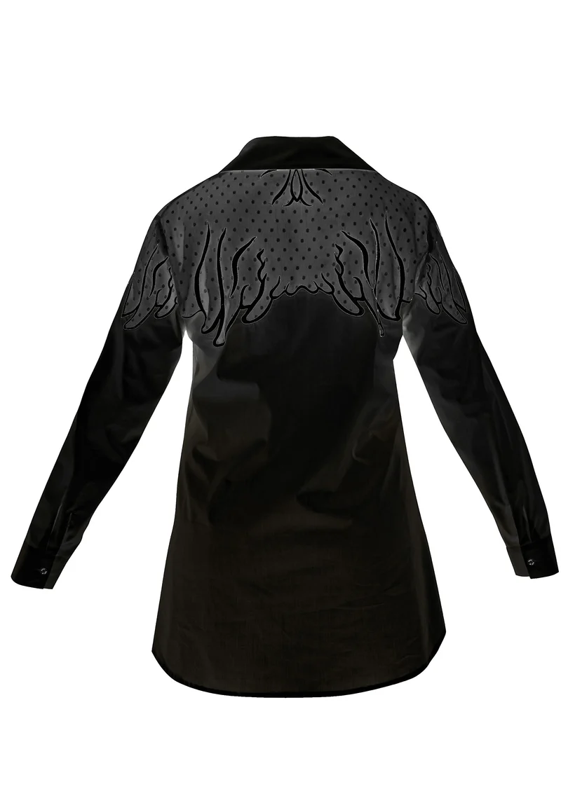 Elegante Hemdbluse 'On the wings' mit Stehkragen | Klassische Damenbluse