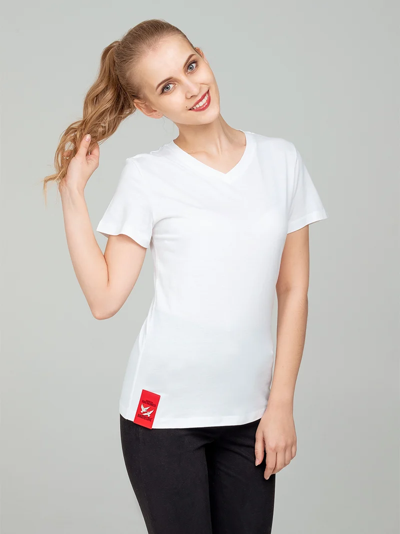 Weißes T-Shirt 'WHITE BIRD' | Bequemes Basic-Shirt für Damen